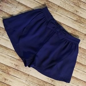 Navy Flutter Shorts with Cute Bow